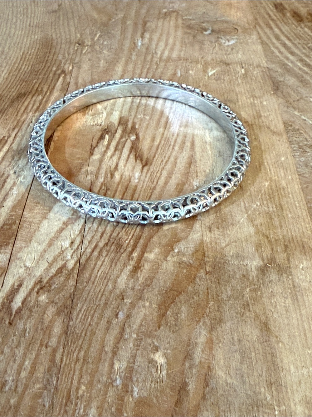 Kendra Scott Silver Filigree Openwork Bangle Bracelet